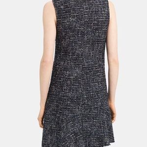 Asymmetrical Shift Dress in Wool-Blend Tweed